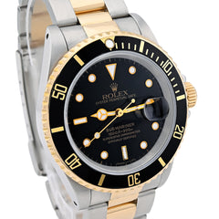 Original Mens Rolex Submariner 40MM Two Tone SS/18k Gold Black Dial Oyster Watch