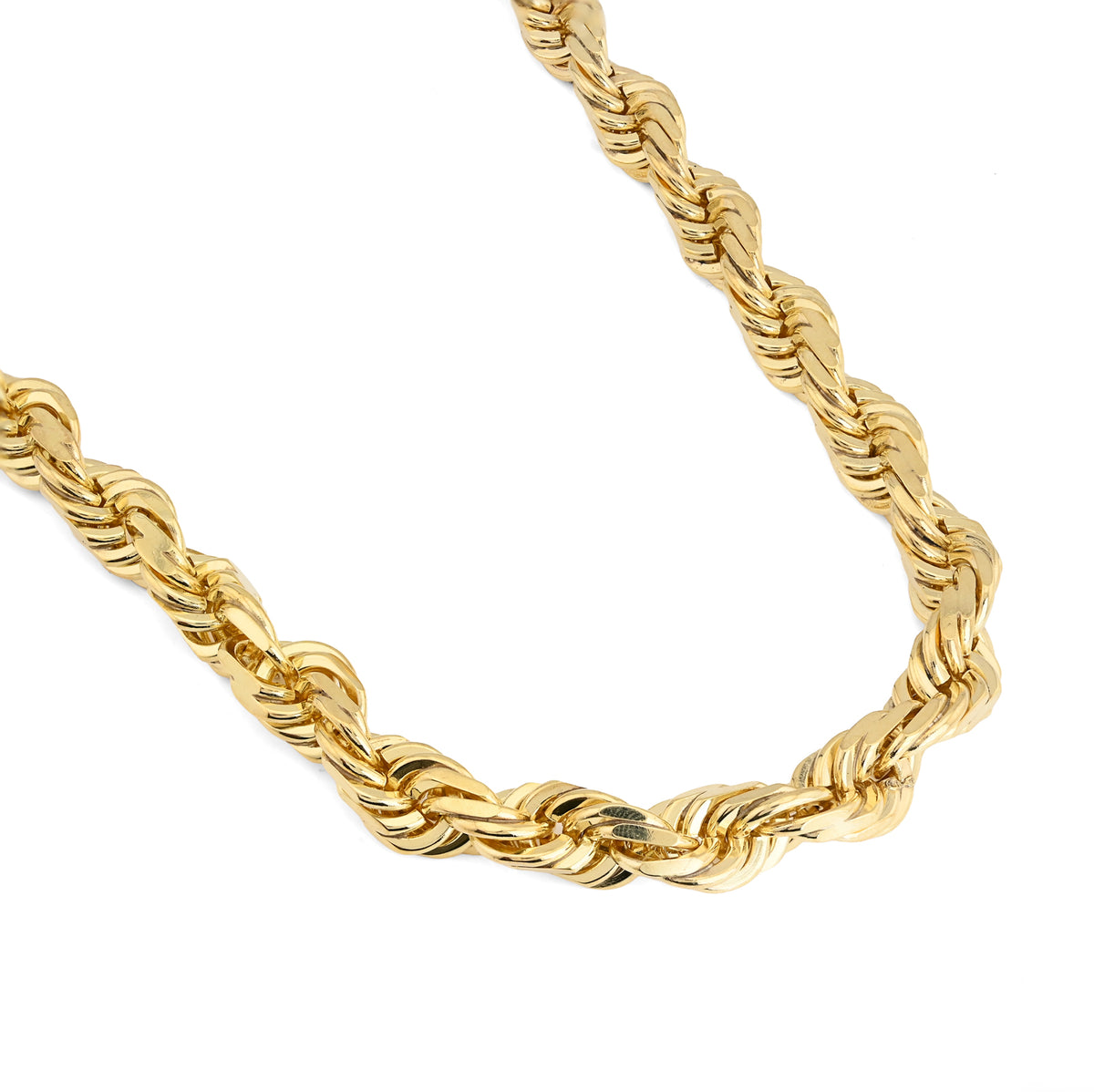 Solid Real 8MM 14k Yellow Gold Rope Chain 26 Inches 182 grams Necklace For Mens