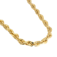 Solid Real 8MM 14k Yellow Gold Rope Chain 26 Inches 182 grams Necklace For Mens