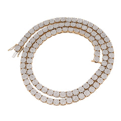 4.5MM 10k Yellow Gold 5 CTW Natural Diamond Tennis Chain 20 Inch 21.9gm Necklace