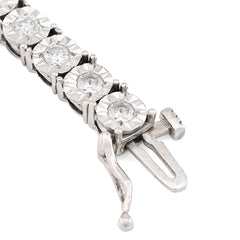 4.5MM 14k White Gold 13gms 3CTW Natural Diamond Tennis Bracelet 7 Inches Armlet