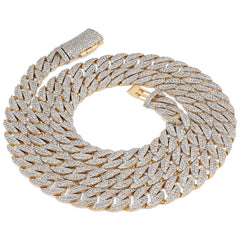 8MM 10k Yellow Gold 9 CTW Natural Diamond Cuban Link Chain 20In 36.8gms Necklace