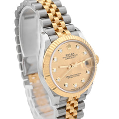 Rolex Datejust 31MM 18K Yellow Gold/SS Diamond Dial Champagne Face Jubilee Bracelet Full SET
