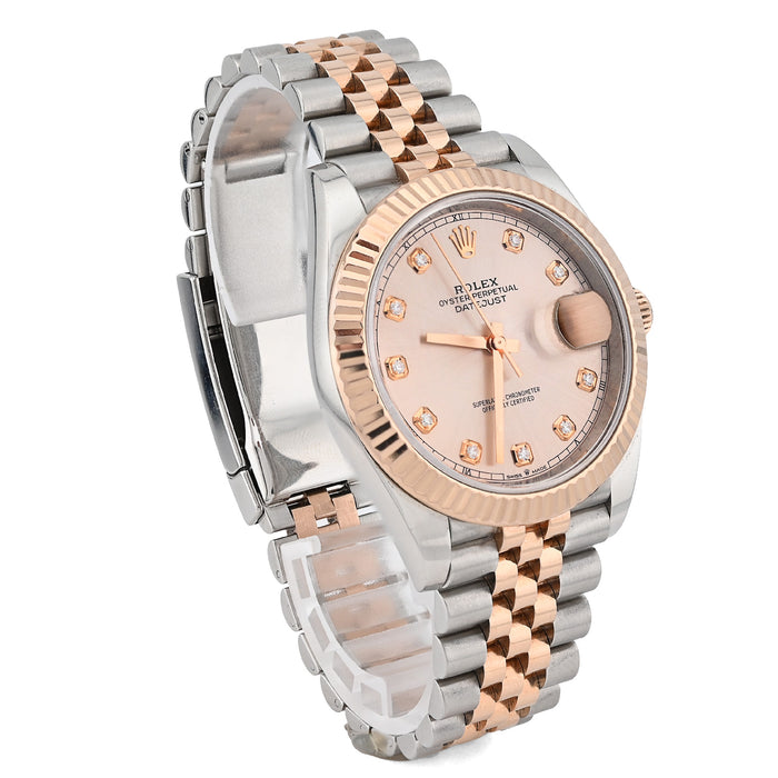 Rolex Datejust 41MM Sundust Diamond Dial 18K Everose & Steel Jubilee Band Box/Card Watch