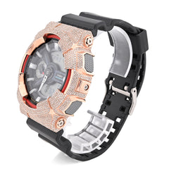 G-Shock GA110 Rose 5.40CT Natural Diamond Grey Dial Dual Lock Black Strap Men Watch