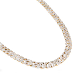 8MM 10k Yellow Gold 9 CTW Natural Diamond Cuban Link Chain 20In 36.8gms Necklace