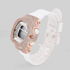 G-Shock BG169U Baby G 4.80CTW Rose Natural Diamond Bezel White Band Women Watch