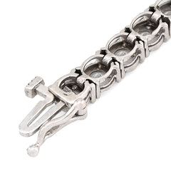 4.5MM 14k White Gold 13gms 3CTW Natural Diamond Tennis Bracelet 7 Inches Armlet