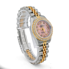 Rolex Datejust 26MM 1.5CT Natural Diamond Bezel/Dial Pink MOP Face Two Tone Jubilee Women Watch