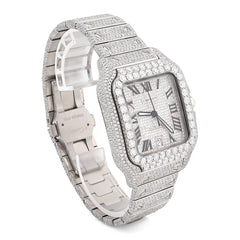 Cartier Santos All White 40MM 18CT Natural Diamond Box and Papers Full Set Watch