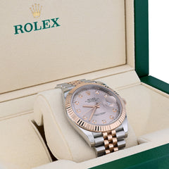 Rolex Datejust 41MM Sundust Diamond Dial 18K Everose & Steel Jubilee Band Box/Card Watch
