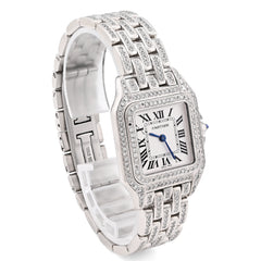 Cartier Panthere 28MM WSPN0015 9CT Natural Diamond Bussdown Roman Numeral Dial Women Watch