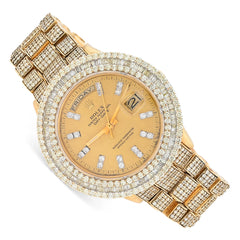 Rolex 36MM Presidential Day-Date Presidential 15CT Natural Diamond 18K Gold Bussdown Watch