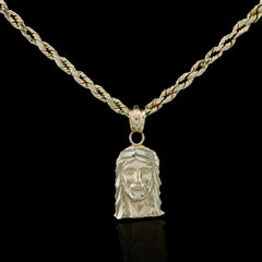 10k Yellow & White Gold Mens Jesus Pendant Religious 0.7g Charm