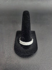 10K White Gold Ring/Band 0.91ctw Natural Diamonds