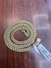 10k Yellow Gold 31.40 Grams Natural Diamonds 5.72 CTW Cuban Chain