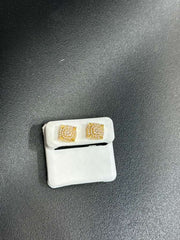 10K Square Cluster Earrings 0.75ctw Natural Diamonds