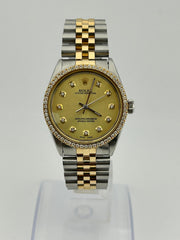 36MM Rolex DateJust Two-tone SS/10k Gold 2CTW Natural Diamond Dial Jubilee Band Watch