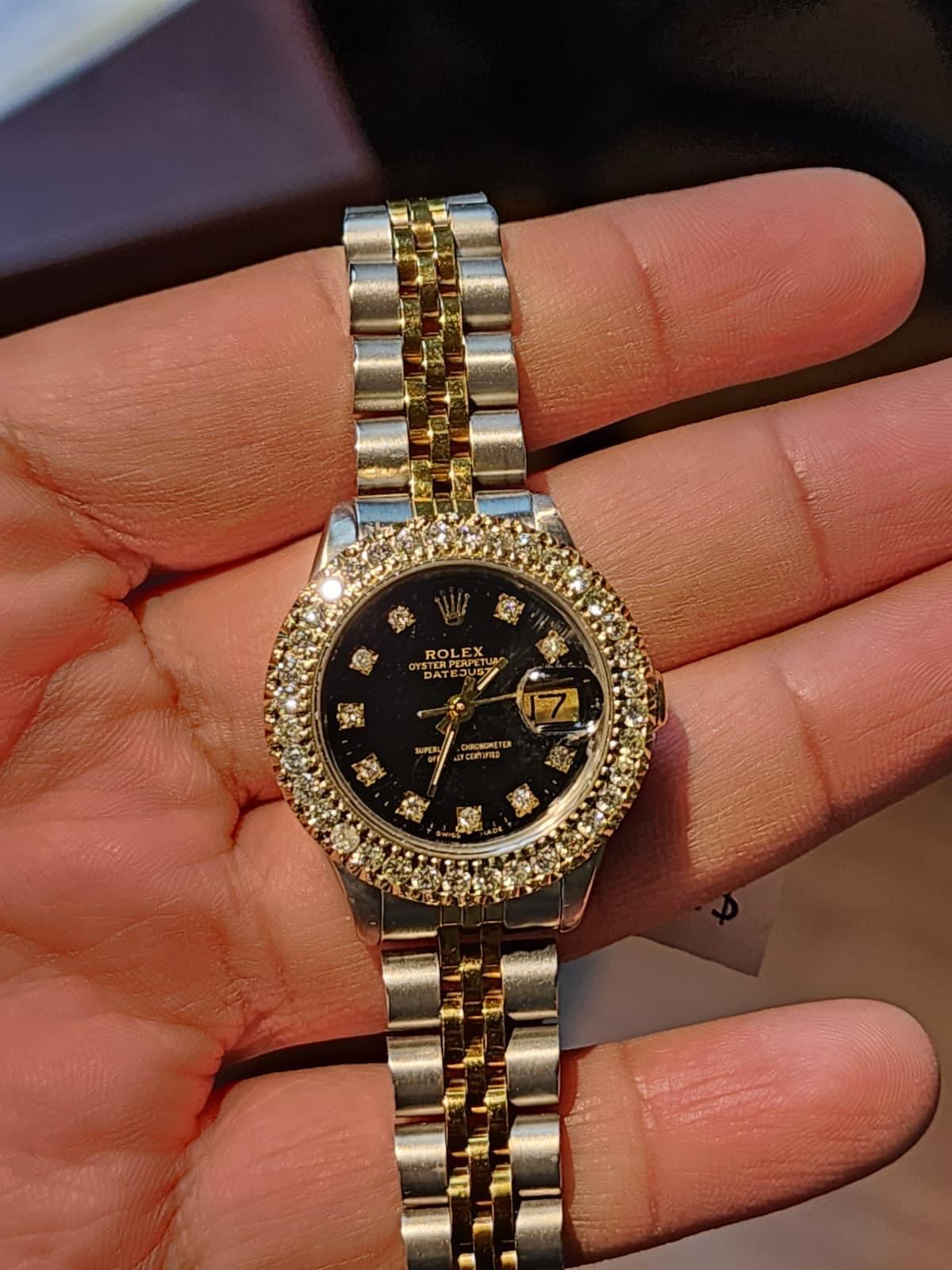 26MM Rolex DateJust Two-tone SS/10k Gold 1.5CTW Natural Diamond Dial Jubilee Band Watch