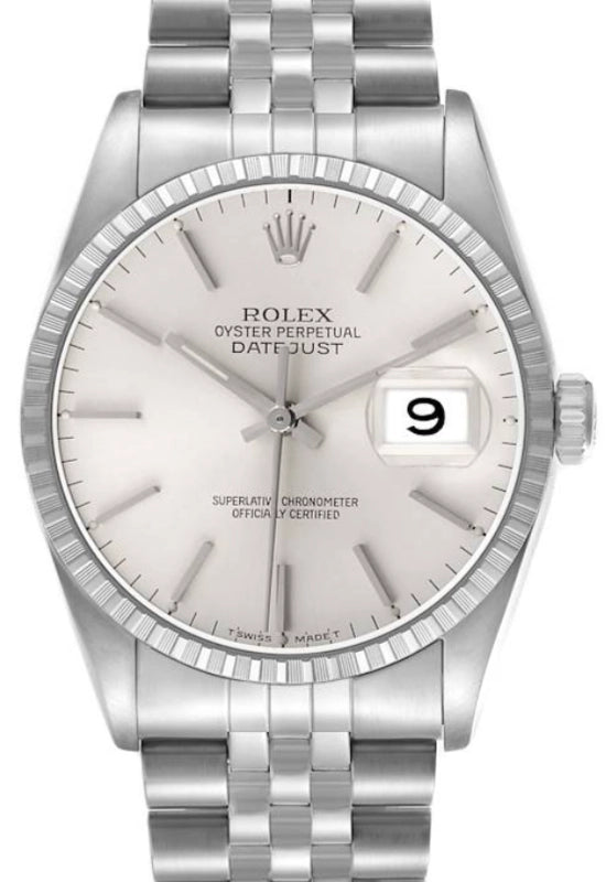 Rolex Datejust Silver Stick Dial on Jubilee D Link Bracelet Ref. 16220 1992