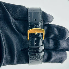 Rolex Datejust 36 Champagne Stick Dial on Generic Black Leather Band Ref. 16233 Card