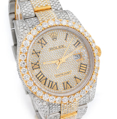 Rolex 41MM Datejust 19CT Natural Diamond Bussdown Roman Numeral Dial Oyester Band 126333