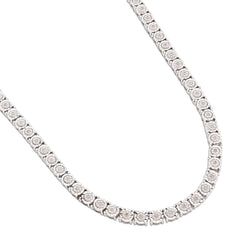 5MM 925 Sterling Silver 2.75CTW Natural Diamond Tennis Chain 35g 22In Necklace