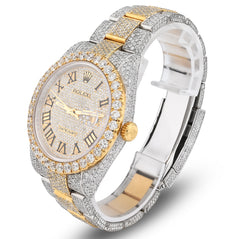 Rolex 41MM Datejust 19CT Natural Diamond Bussdown Roman Numeral Dial Oyester Band 126333