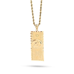 Real 10k Yellow Gold $100 Dollar Bill Money Pendant 4.3g Mens Charm For Necklace
