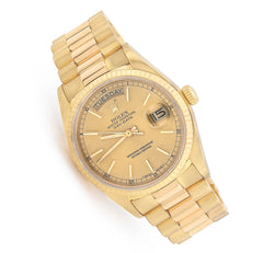 Rolex Presidential 36MM Day Date 18k Yellow Gold Fluted Bezel & Jubilee Band 18038