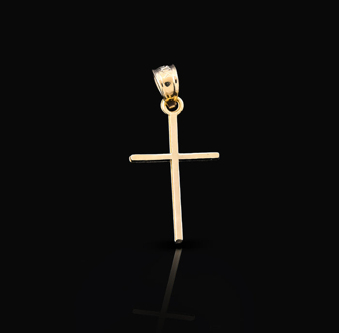 10k Yellow Gold Unisex Adults Cross Pendant Religious 0.6g Charm