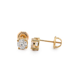 10k Yellow Gold 1 CTW Lab Diamond Earrings 1.1g Studs for Mens Womens