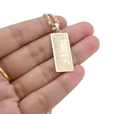 Pure 10k Yellow Gold One Hundred Dollar Bill Pendant 1.9g Money Charm For Mens