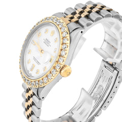 Rolex Datejust 36MM 2.5CTW Natural Diamond Bezel and Dial MOP Face 2 tone Jubilee Band Watch