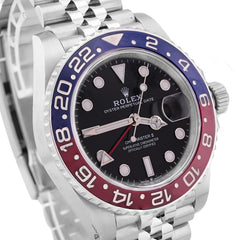 Mens 40MM Rolex GMT-Master II PEPSI Oyster Steel Jubilee Band Watch