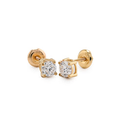 10k Yellow Gold 1 CTW Lab Diamond Earrings 1.1g Studs for Mens Womens