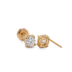 10k Yellow Gold 1 CTW Lab Diamond Earrings 1.1g Studs for Mens Womens