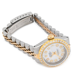 Rolex Datejust 26MM 1.25CT Natural Diamond Bezel/Dial MOP Face 2 Tone Jubilee Band Watch