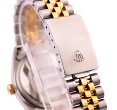 All Original 36MM Rolex Datejust SS/18k Gold Fluted Jubilee Champagne Face Watch