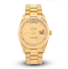 Rolex Presidential 36MM Day Date 18k Yellow Gold Fluted Bezel & Jubilee Band 18038