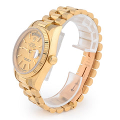 Rolex Presidential 36MM Day Date 18k Yellow Gold Fluted Bezel & Jubilee Band 18038