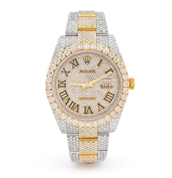 Rolex 41MM Datejust 19CT Natural Diamond Bussdown Roman Numeral Dial Oyester Band 126333