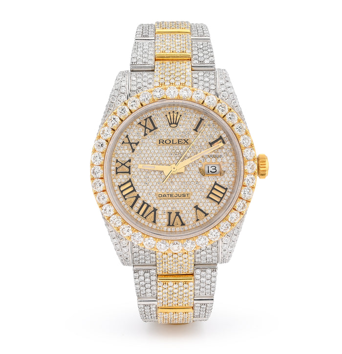 Rolex 41MM Datejust 19CT Natural Diamond Bussdown Roman Numeral Dial Oyester Band 126333