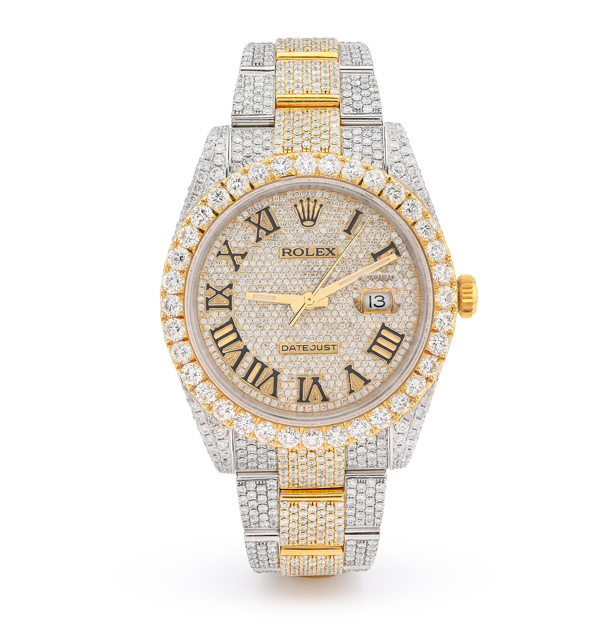 Rolex 41MM Datejust 19CT Natural Diamond Bussdown Roman Numeral Dial Oyester Band 126333