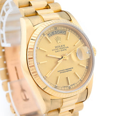 Rolex Presidential 36MM Day Date 18k Yellow Gold Fluted Bezel & Jubilee Band 18038