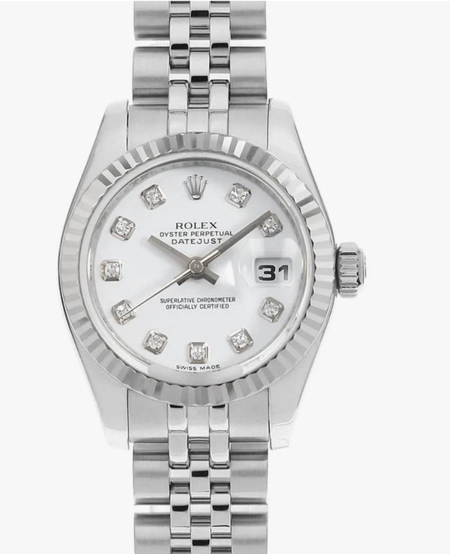 Rolex Datejust Lady White Diamond Dial on Jubilee Ref. 179174G Papers 2006