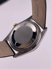 Rolex Datejust 36 Champagne Stick Dial on Generic Black Leather Band Ref. 16013 1986