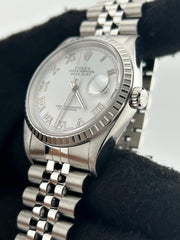 Rolex Datejust 36 White Roman Numerals Dial on Jubilee D Link Bracelet Ref. 16220 2000