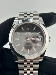 Rolex Datejust 41 Dark Rhodium Dial on Jubilee Ref. 126300 Card 2019