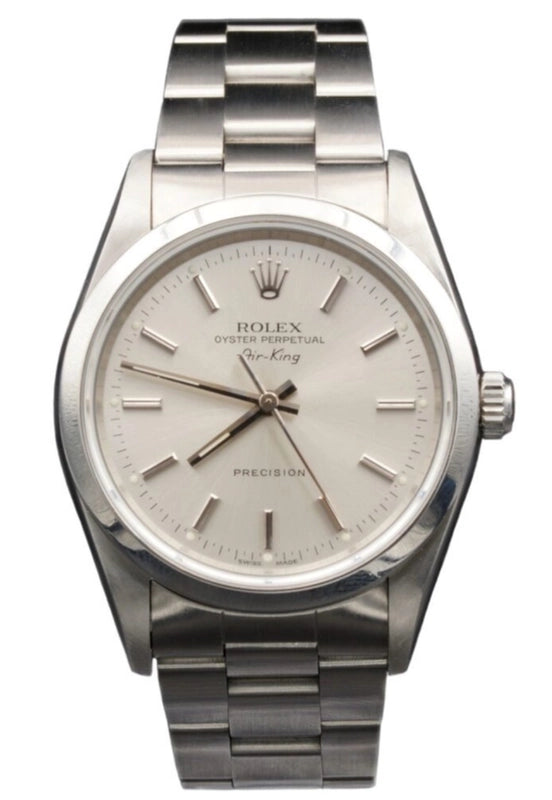 Rolex Air-King Silver Stick Dial on Oyster Bracelet Ref. 14000 1990